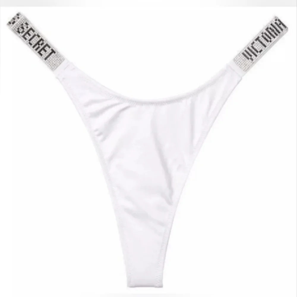 32C/S VS Swim Full Coverage Bikini Top Shine Strap Thong Bikini Set White